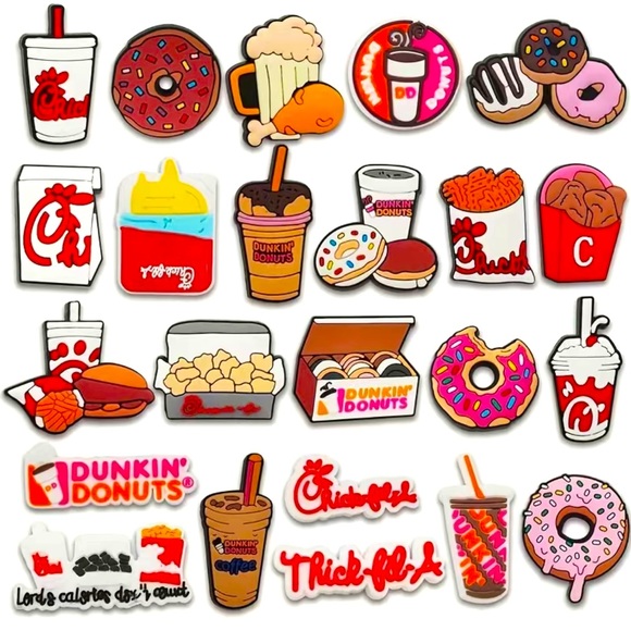 25 pcs Fast Food Croc Charms - Picture 1 of 2